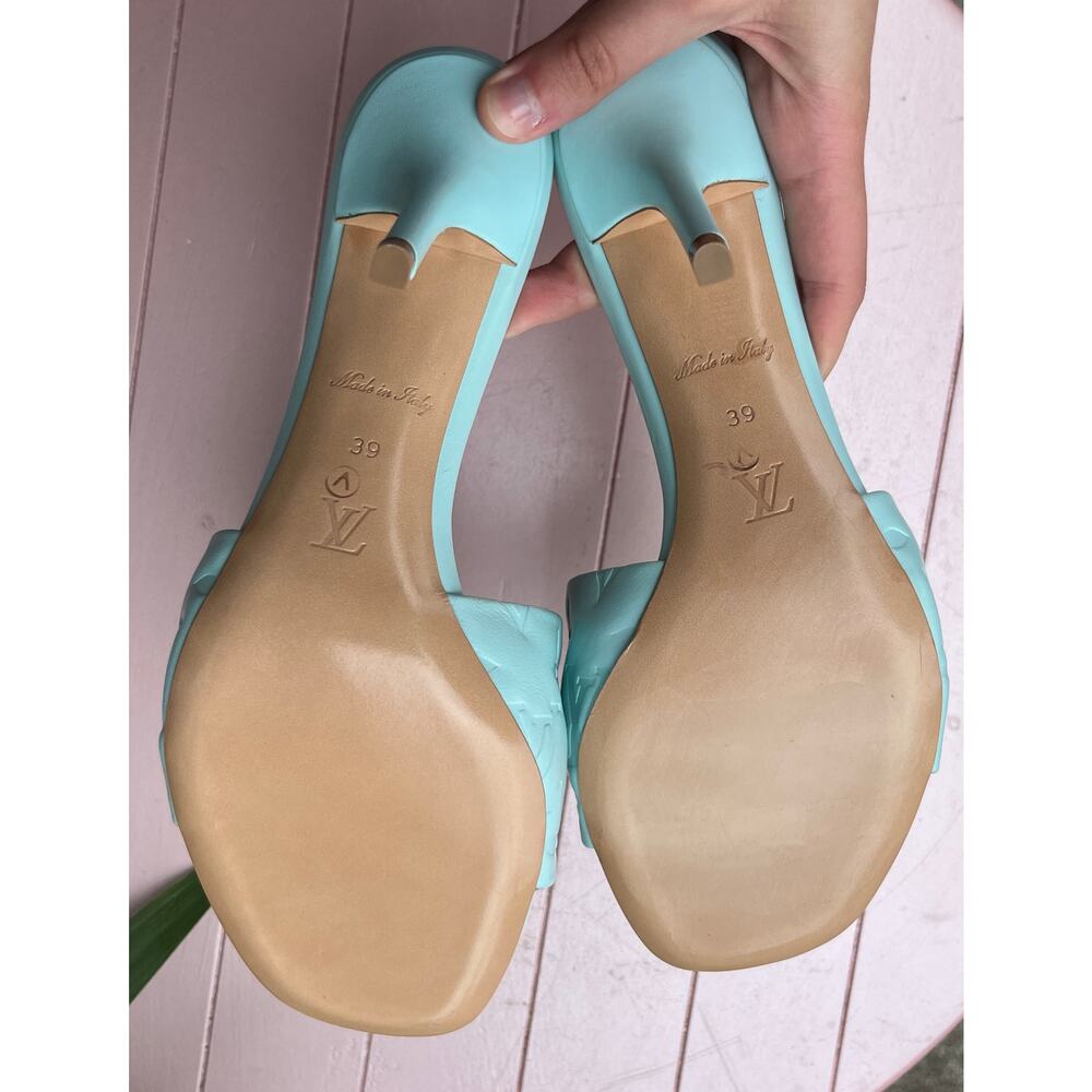 LOUIS VUITTON Revival Mules Heels LV MG Sandals Leather NEW w/box Sz 39 #BR0232 - Picture 12 of 12